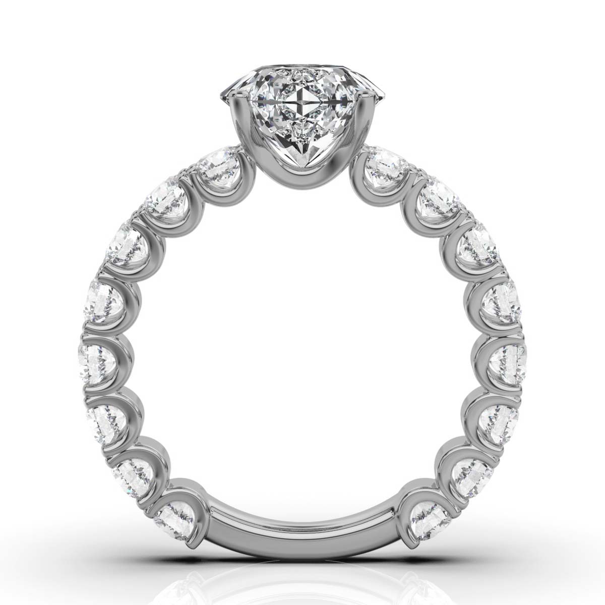 14K White Gold Venus U Shape Lab Grown Diamond Ring (1 2/3 ct. tw)
