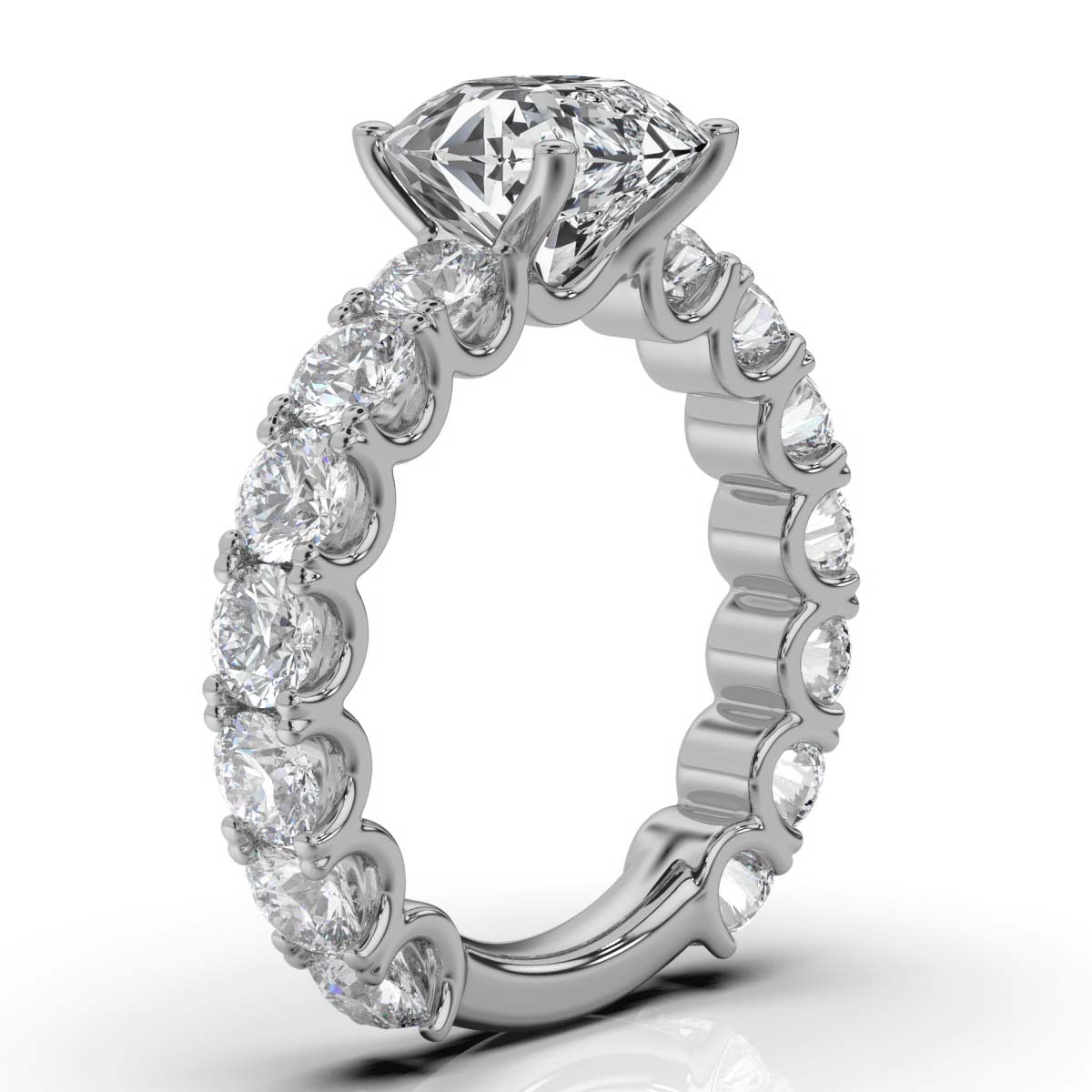 14K White Gold Venus U Shape Lab Grown Diamond Ring (2 1/2 ct. tw)