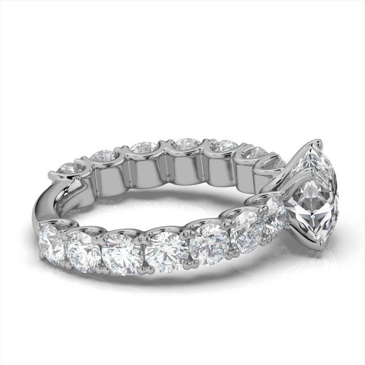 14K White Gold Venus U Shape Lab Grown Diamond Ring (2 1/2 ct. tw)