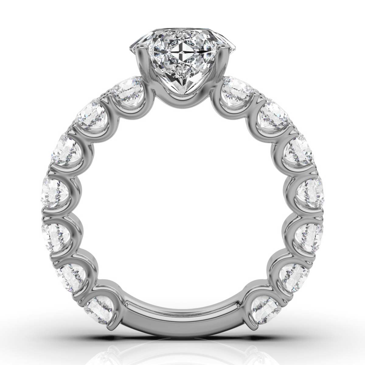 14K White Gold Venus U Shape Lab Grown Diamond Ring (2 1/2 ct. tw)