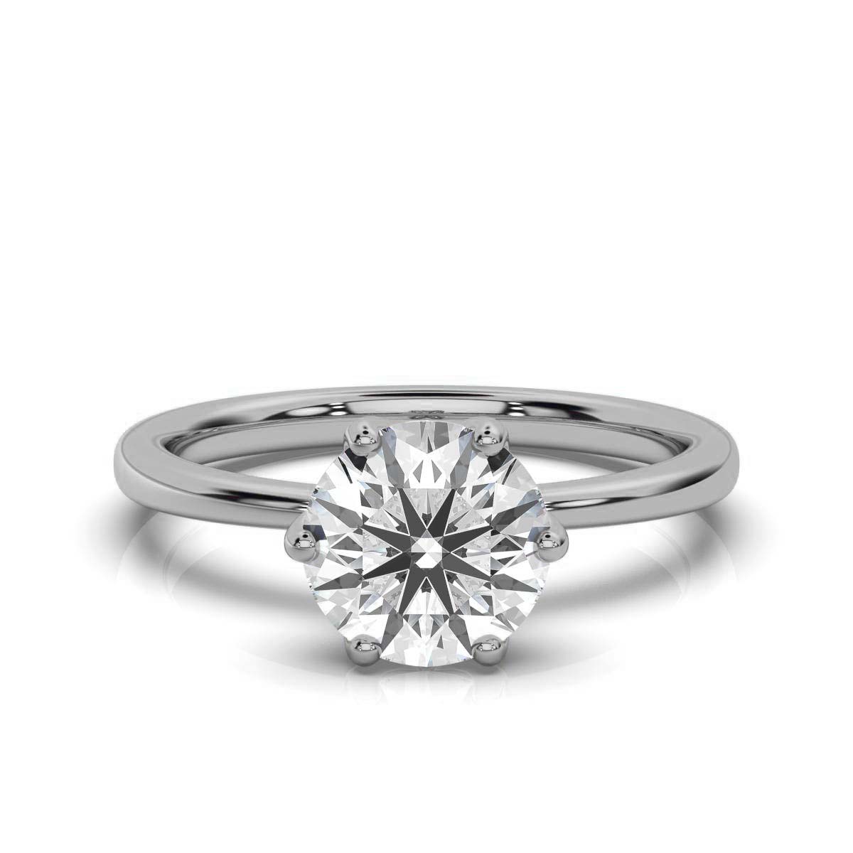 14K White Gold Dana Solitaire Ring 