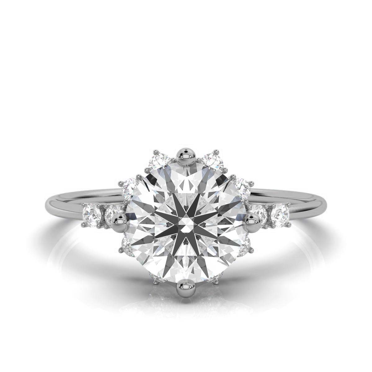 14K White Gold Margalit Lab Grown Diamond Ring (1/5 ct. tw)