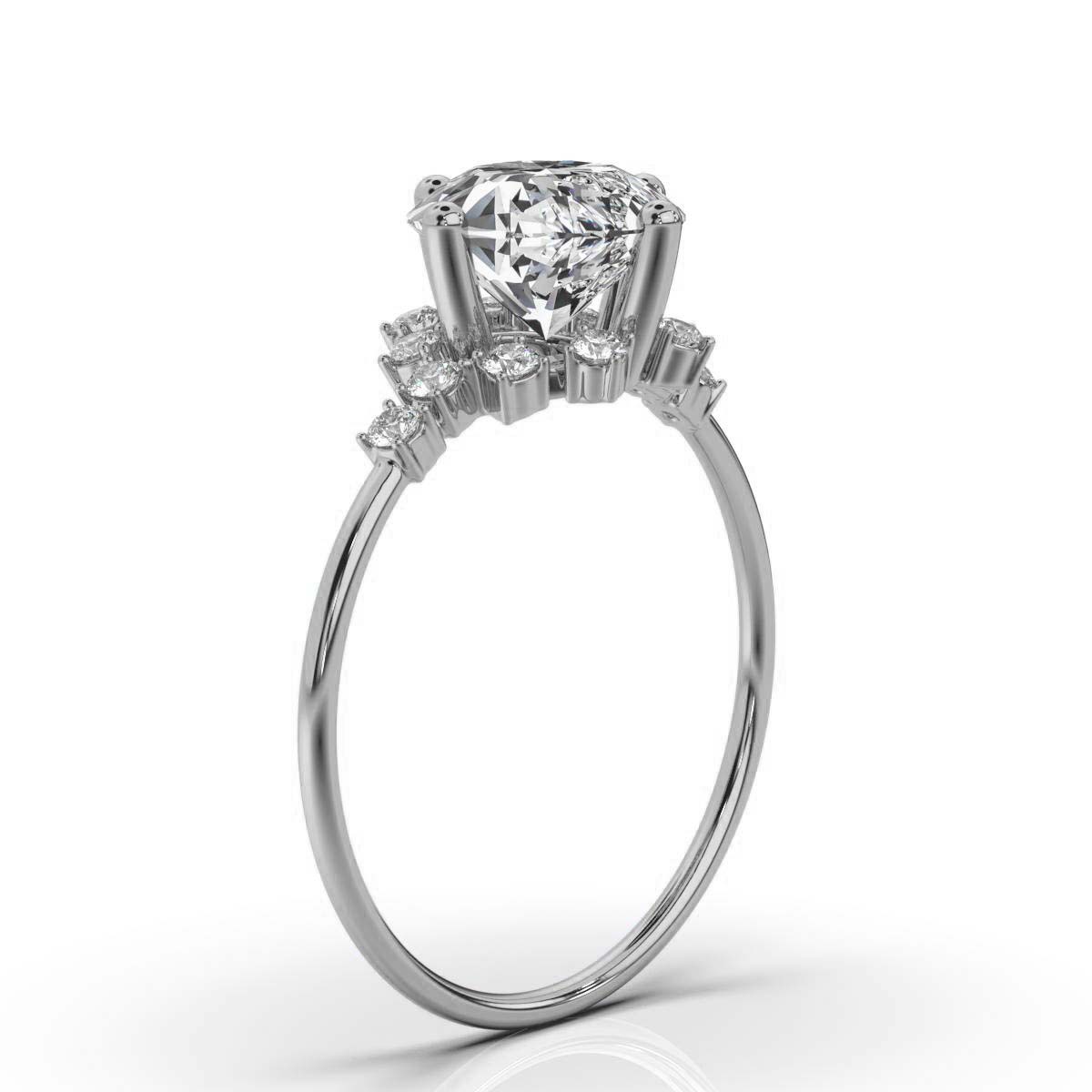 14K White Gold Margalit Lab Grown Diamond Ring (1/5 ct. tw)