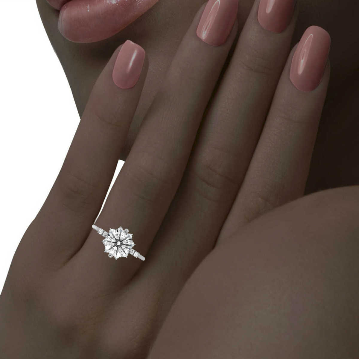 14K White Gold Margalit Lab Grown Diamond Ring (1/5 ct. tw)
