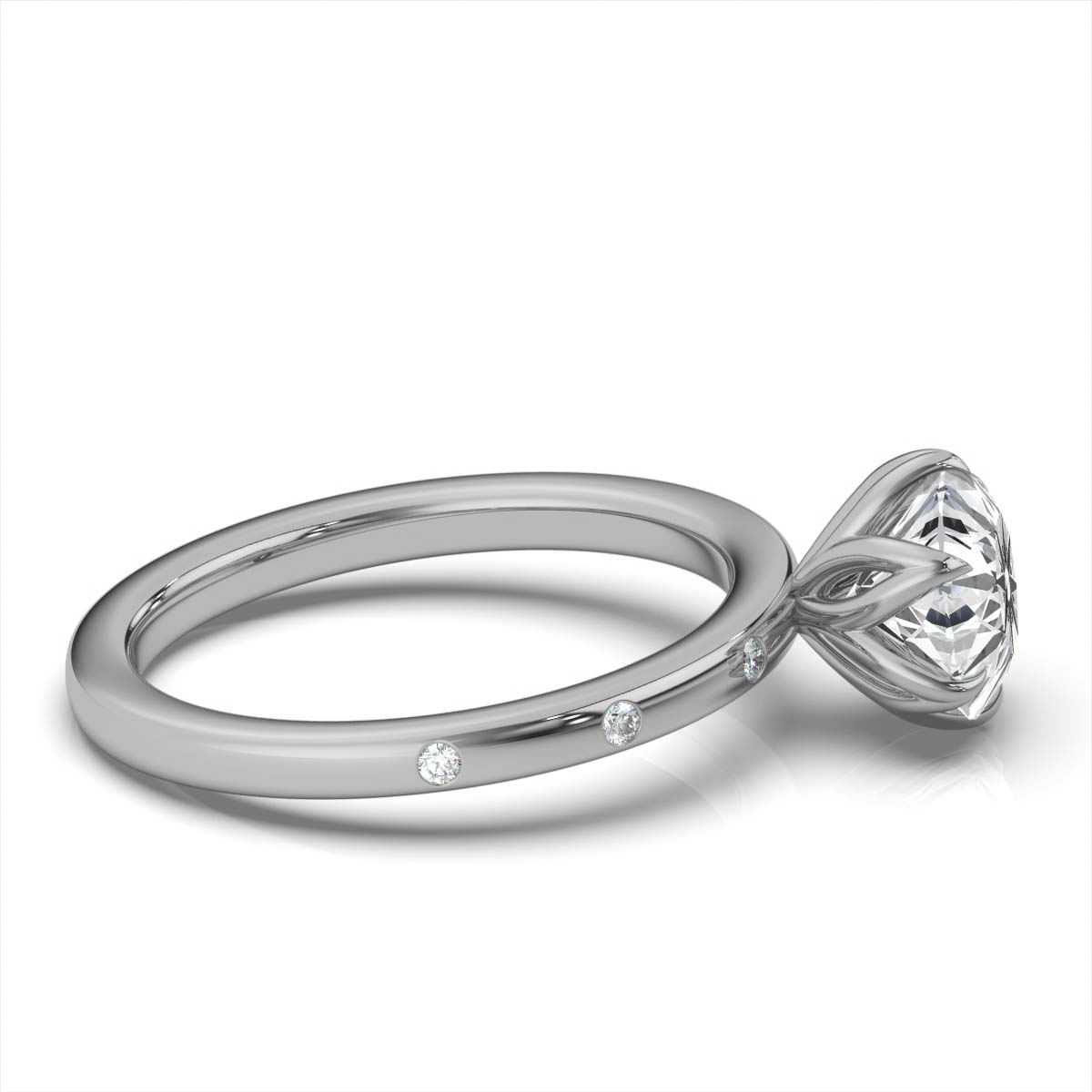 14K White Gold Helen Scattered Lab Grown Diamond Ring (1/20 ct. tw)