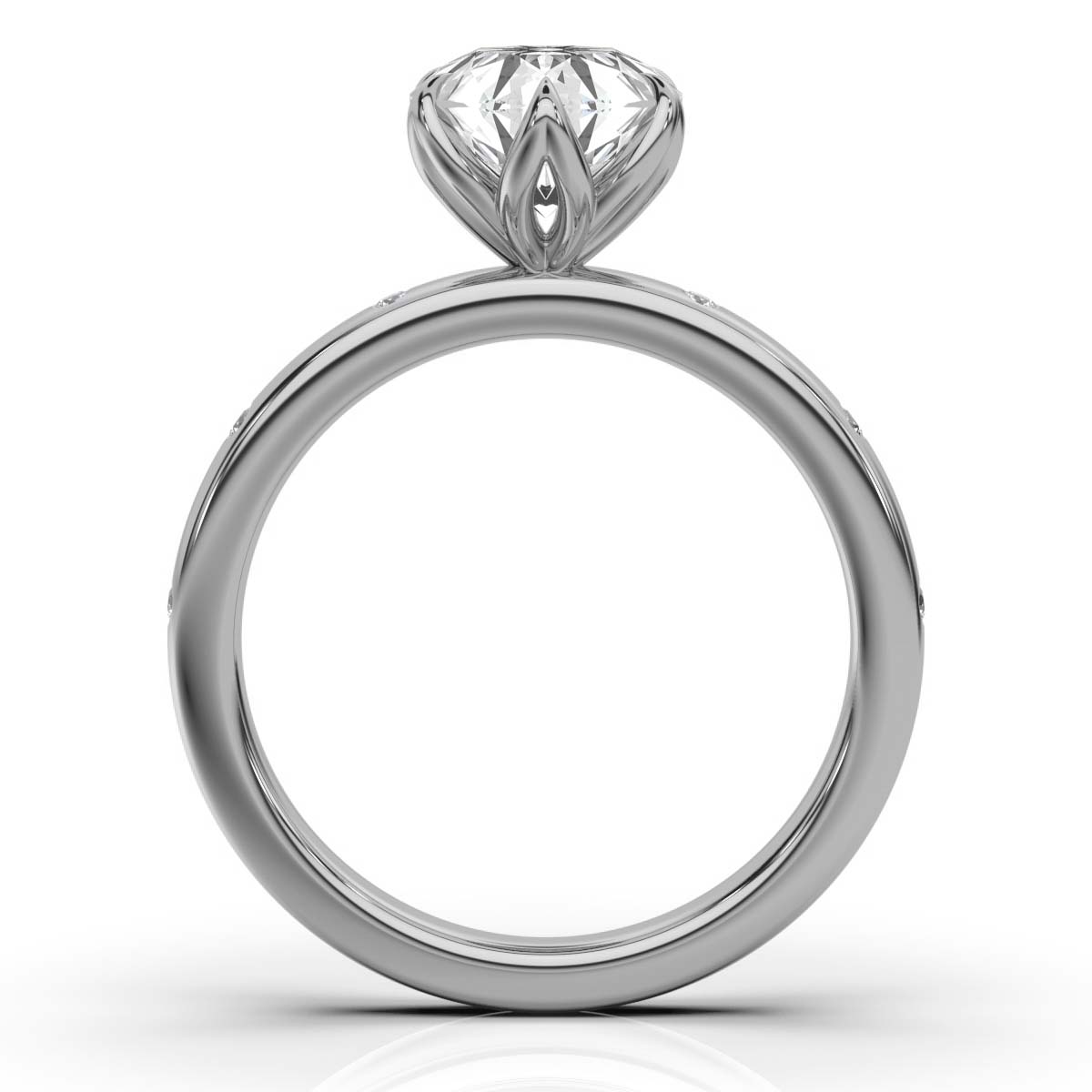 14K White Gold Helen Scattered Lab Grown Diamond Ring (1/20 ct. tw)