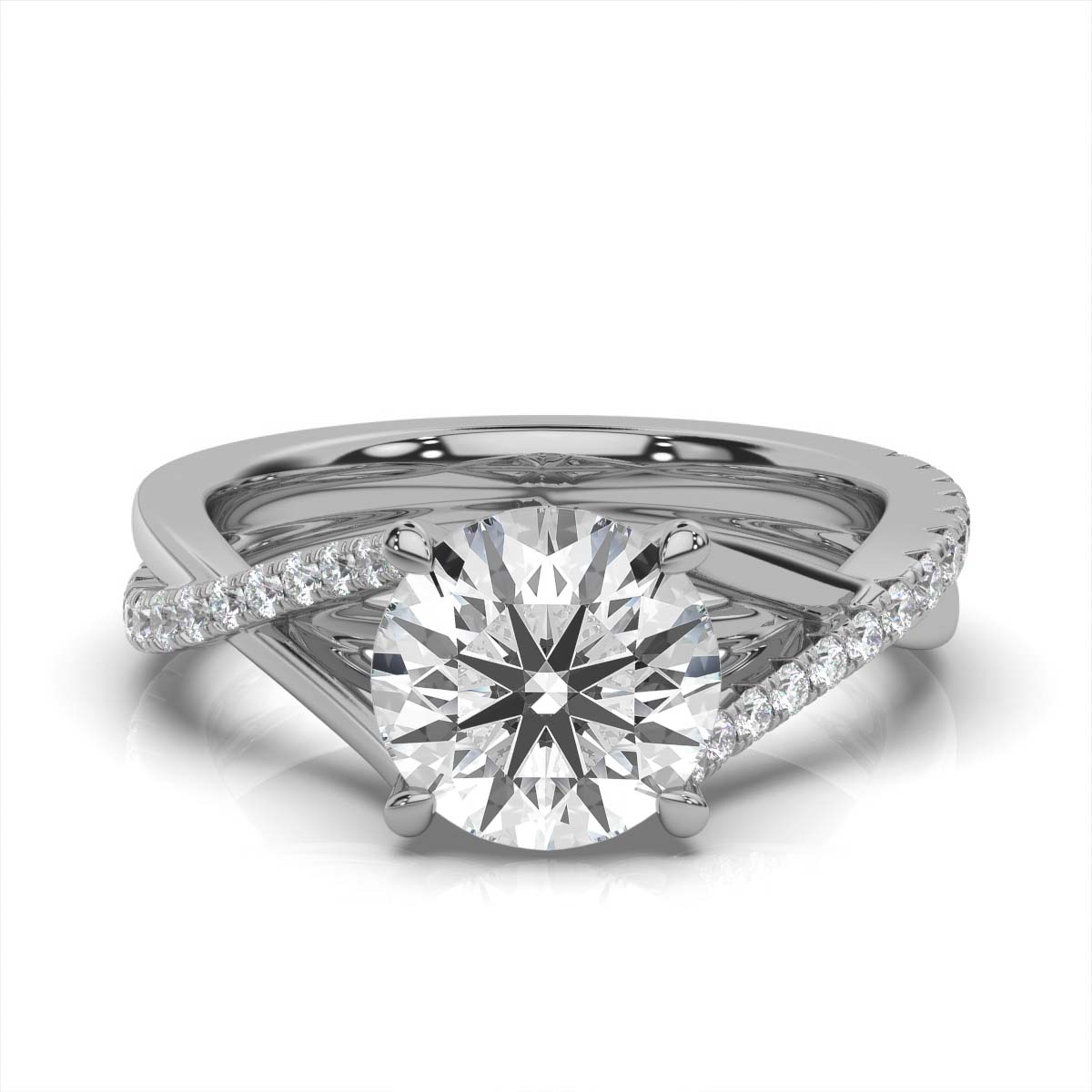 14K White Gold Melitta Intertwine Lab Grown Diamond Ring (1/4 ct. tw)
