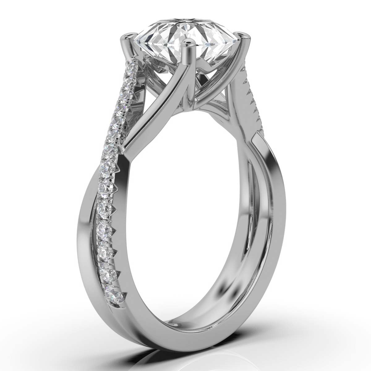14K White Gold Melitta Intertwine Lab Grown Diamond Ring (1/4 ct. tw)