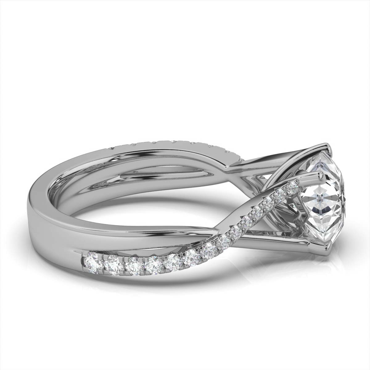 14K White Gold Melitta Intertwine Lab Grown Diamond Ring (1/4 ct. tw)