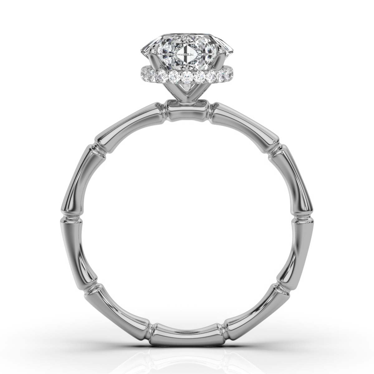 14K White Gold Marcifal Hidden Accents Lab Grown Diamond Ring (1/10 ct. tw)