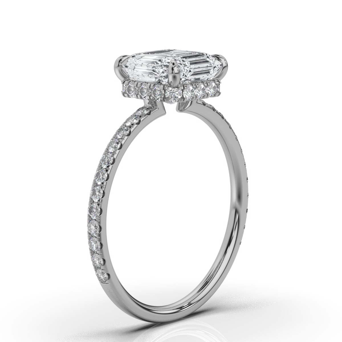14K White Gold Treya Claw Prongs Hidden Accents Lab Grown Diamond Ring (1/2 ct. tw)