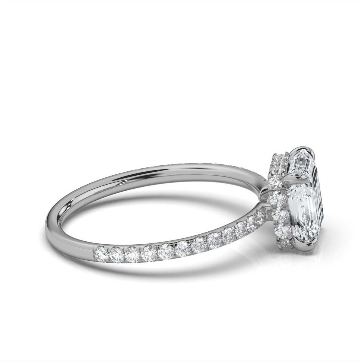 14K White Gold Treya Claw Prongs Hidden Accents Lab Grown Diamond Ring (1/2 ct. tw)
