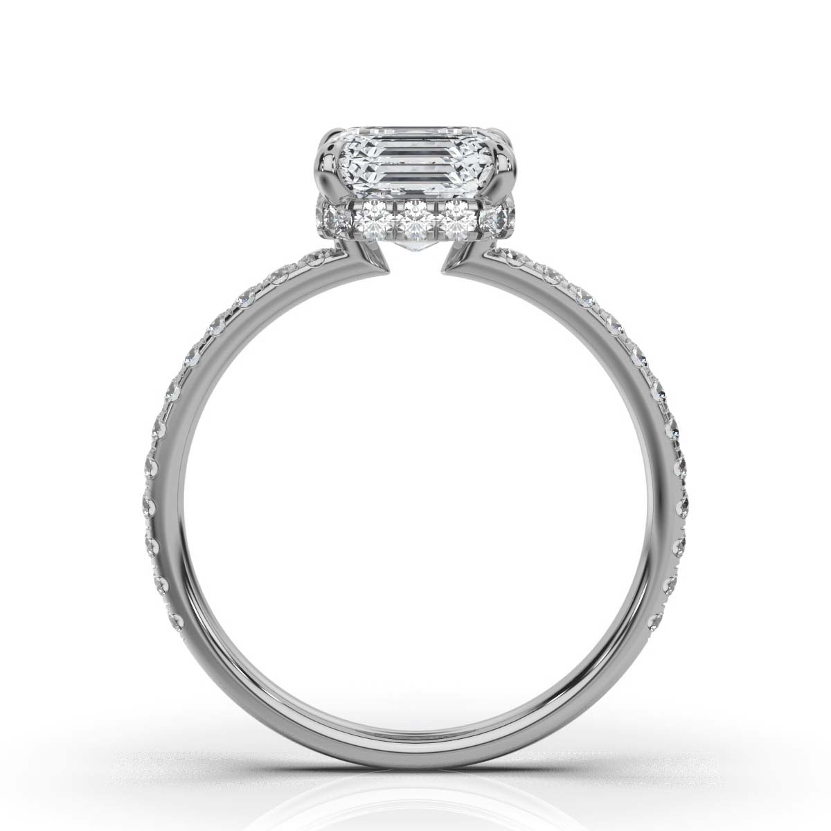14K White Gold Treya Claw Prongs Hidden Accents Lab Grown Diamond Ring (1/2 ct. tw)