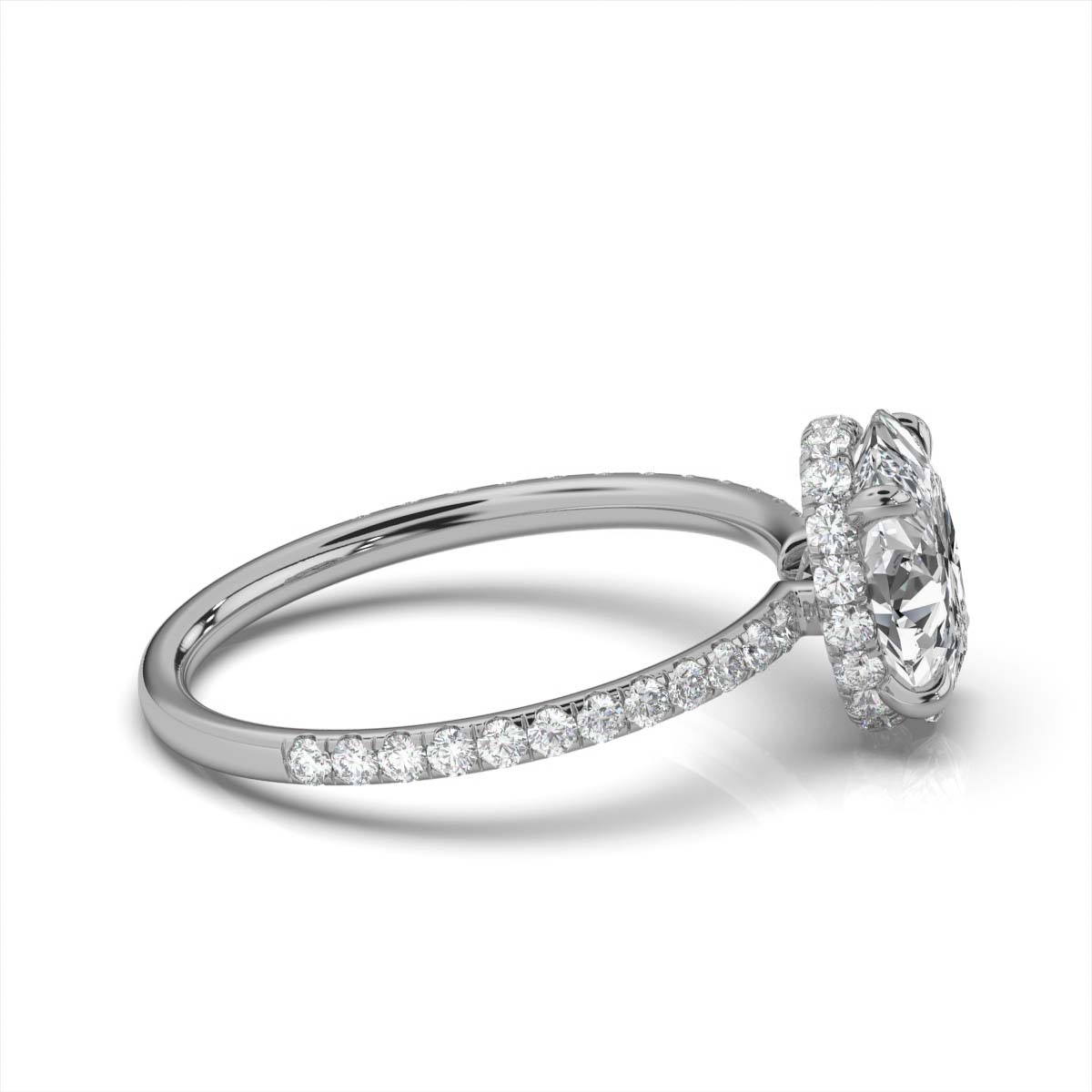 14K White Gold Treya Claw Prongs Hidden Accents Lab Grown Diamond Ring (1/2 ct. tw)