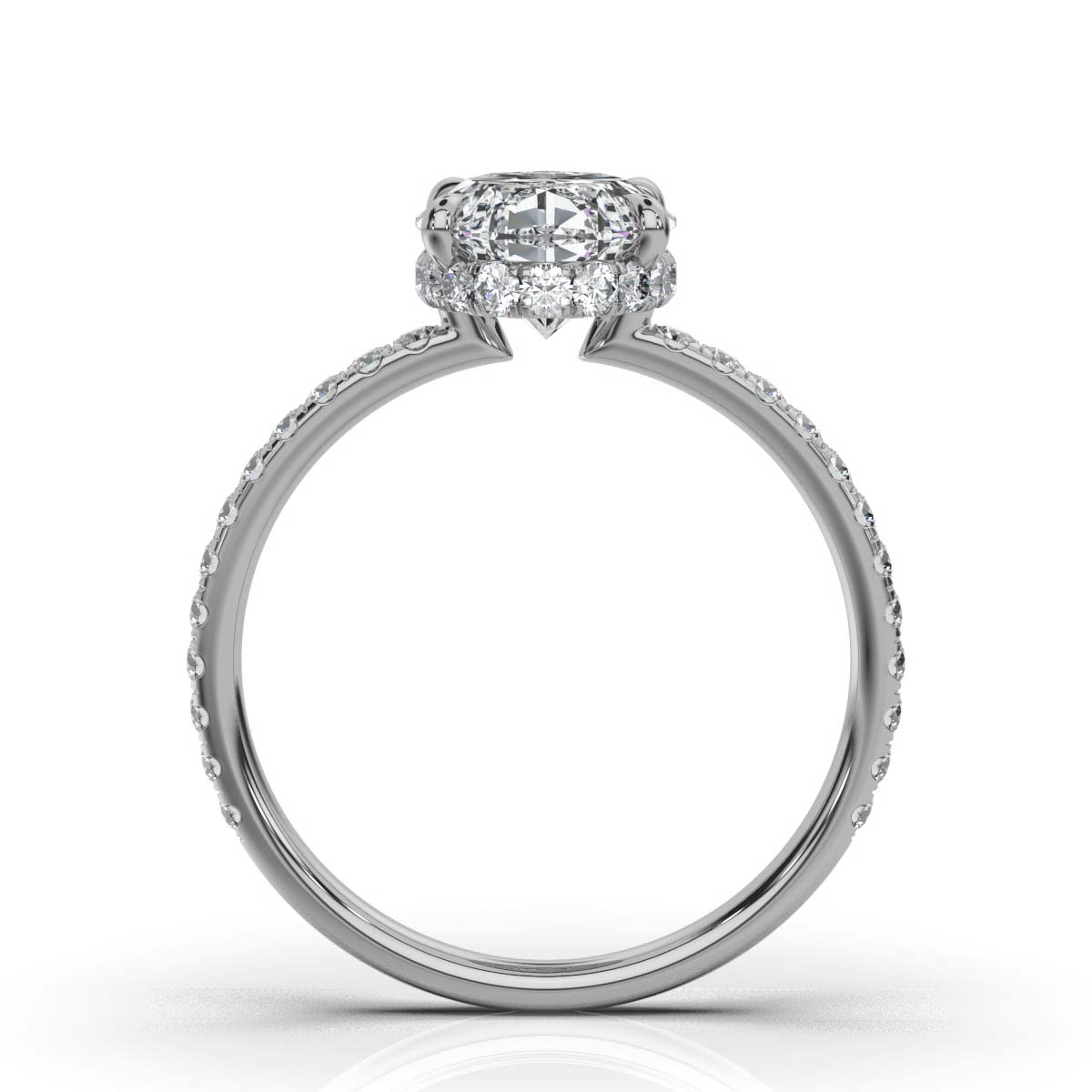 14K White Gold Treya Claw Prongs Hidden Accents Lab Grown Diamond Ring (1/2 ct. tw)