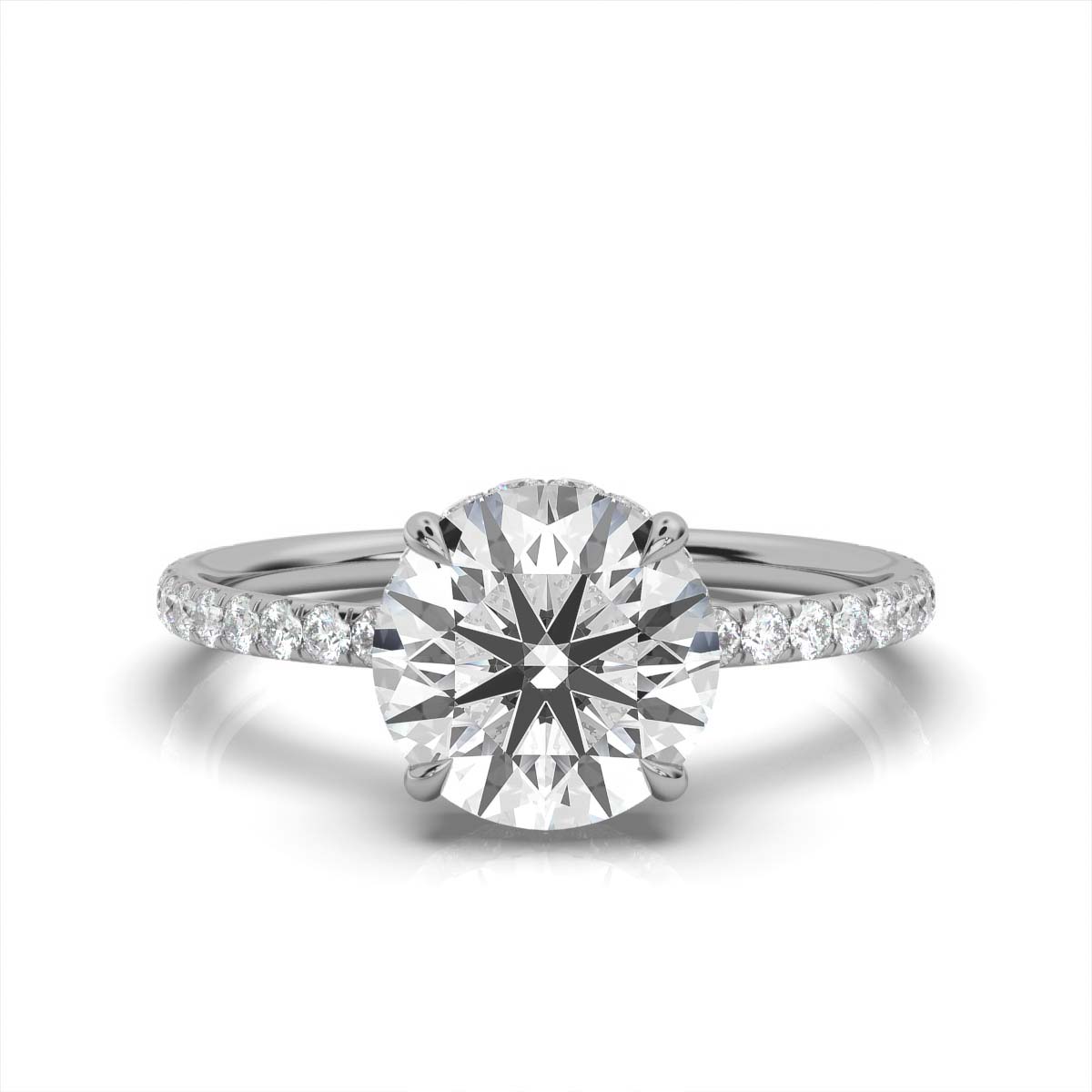 14K White Gold Treya Claw Prongs Hidden Accents Lab Grown Diamond Ring (1/2 ct. tw)
