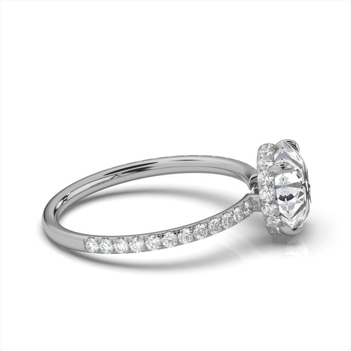 14K White Gold Treya Claw Prongs Hidden Accents Lab Grown Diamond Ring (1/2 ct. tw)
