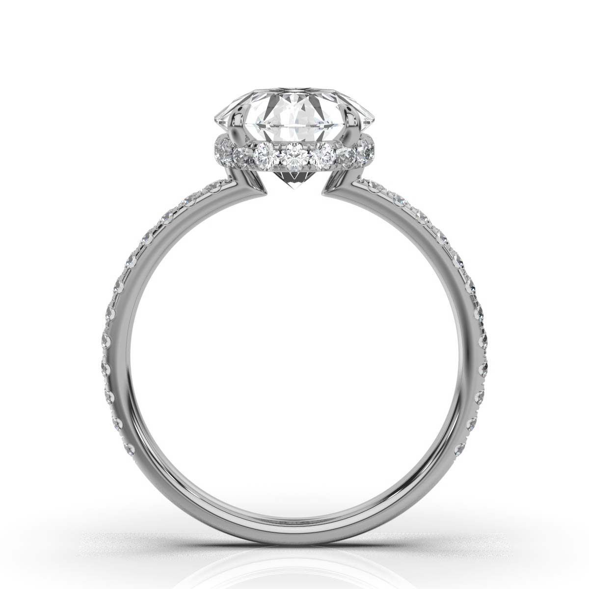 14K White Gold Treya Claw Prongs Hidden Accents Lab Grown Diamond Ring (1/2 ct. tw)