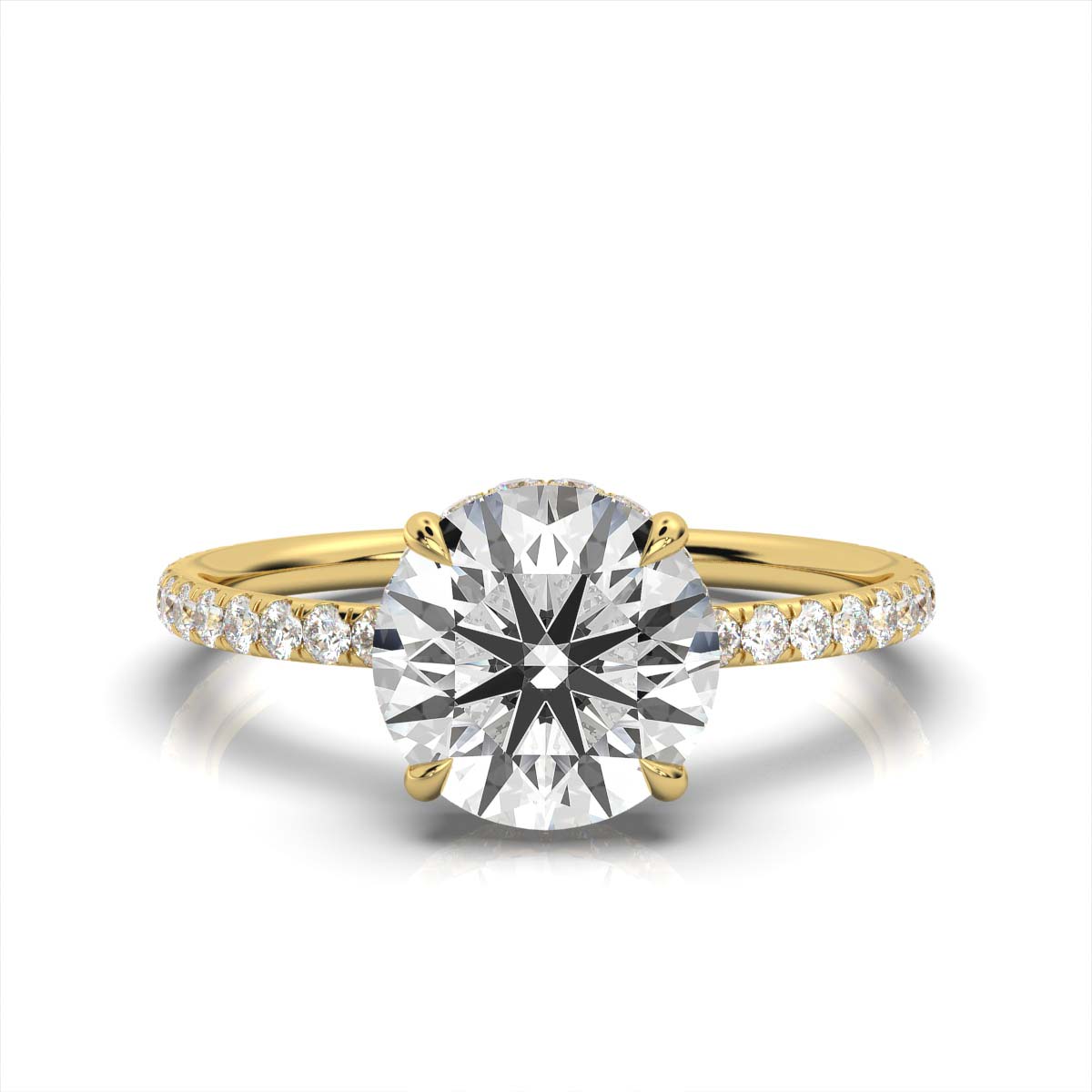 14K Yellow Gold Treya Claw Prongs Hidden Accents Lab Grown Diamond Ring (1/2 ct. tw)