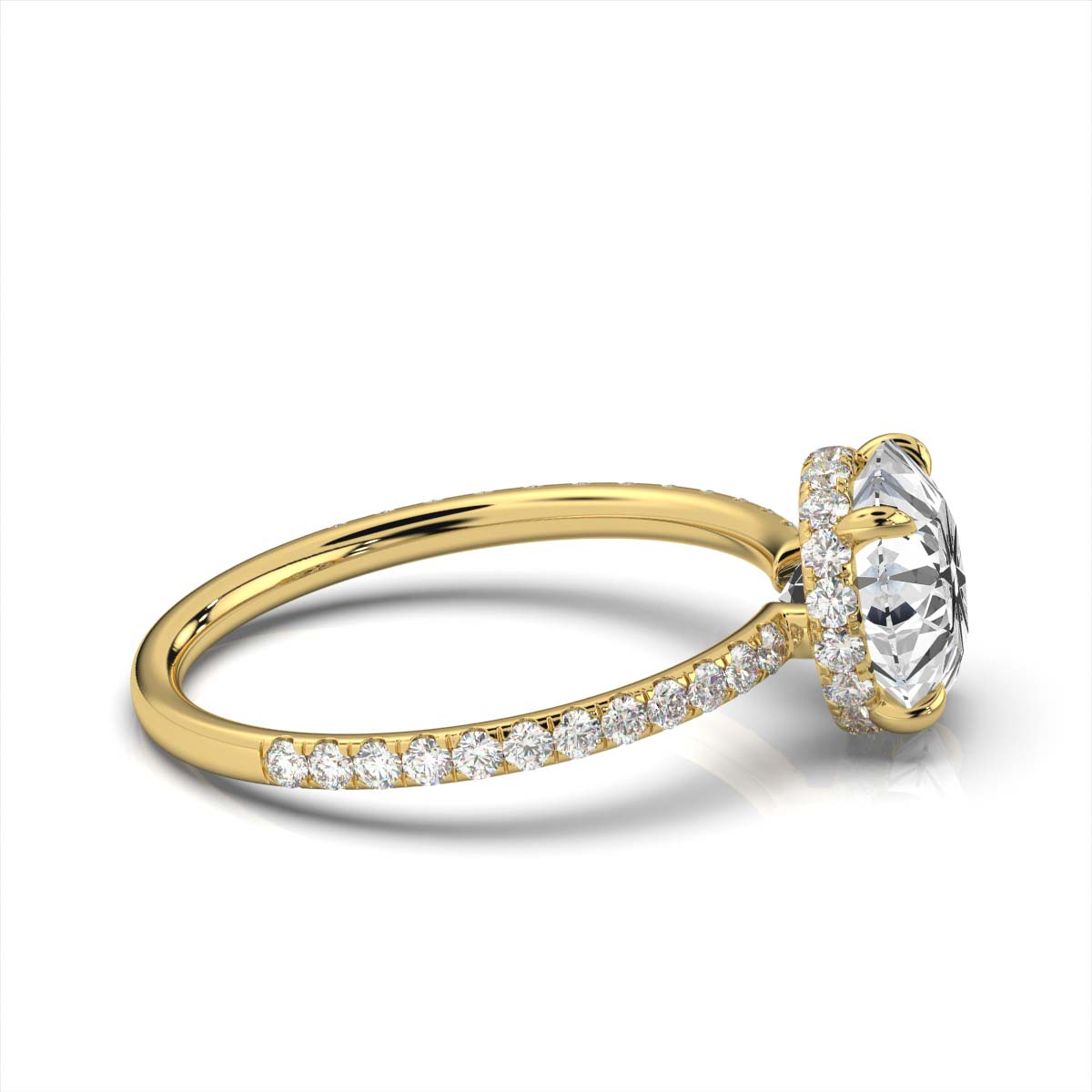 14K Yellow Gold Treya Claw Prongs Hidden Accents Lab Grown Diamond Ring (1/2 ct. tw)