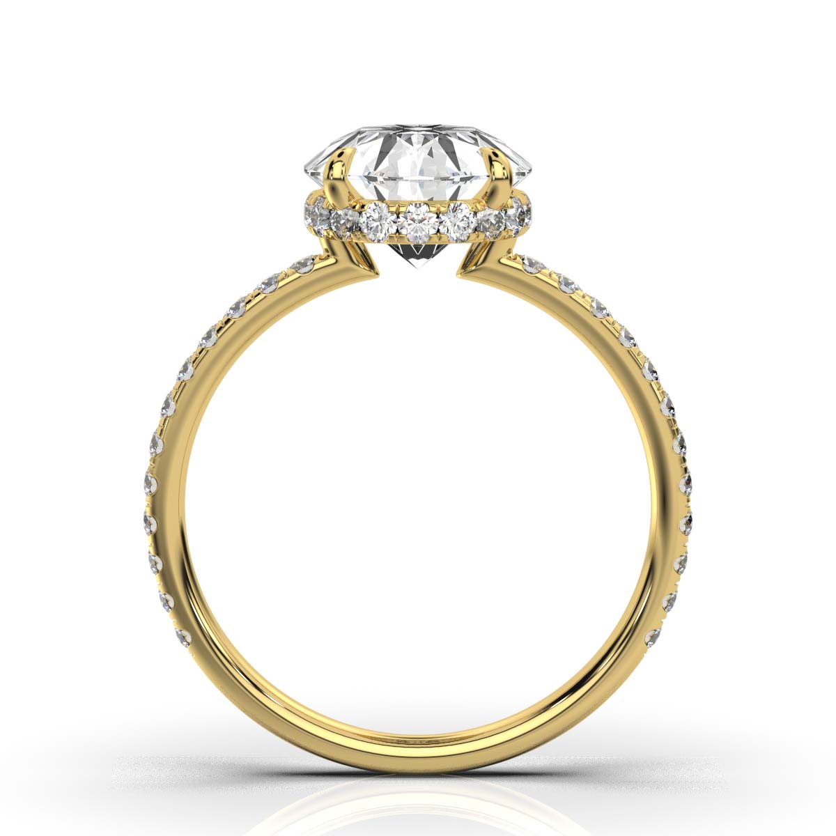 14K Yellow Gold Treya Claw Prongs Hidden Accents Lab Grown Diamond Ring (1/2 ct. tw)