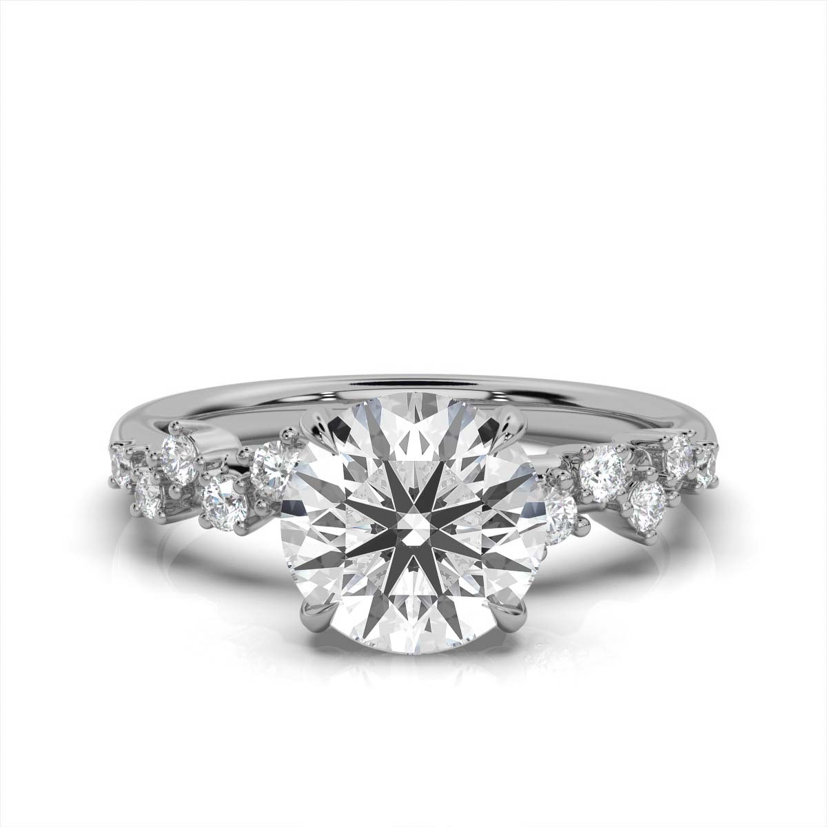 14K White Gold Kalista Hidden Accents Lab Grown Diamond Ring (1/4 ct. tw)