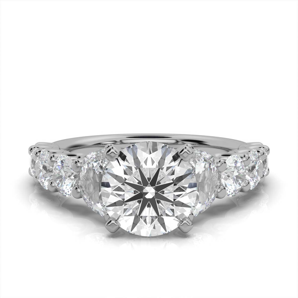 14K White Gold Iliana U Prong Lab Grown Diamond Engagement Ring (2 1/2 ct. tw)
