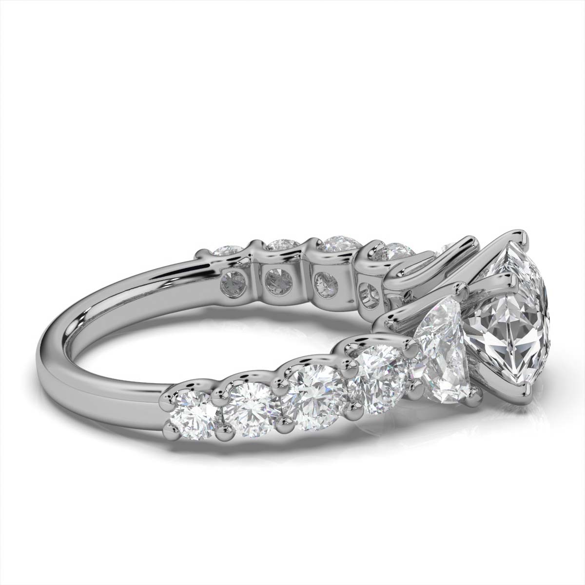 14K White Gold Iliana U Prong Lab Grown Diamond Engagement Ring (2 1/2 ct. tw)