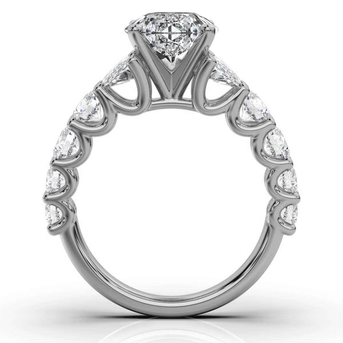 14K White Gold Iliana U Prong Lab Grown Diamond Engagement Ring (2 1/2 ct. tw)