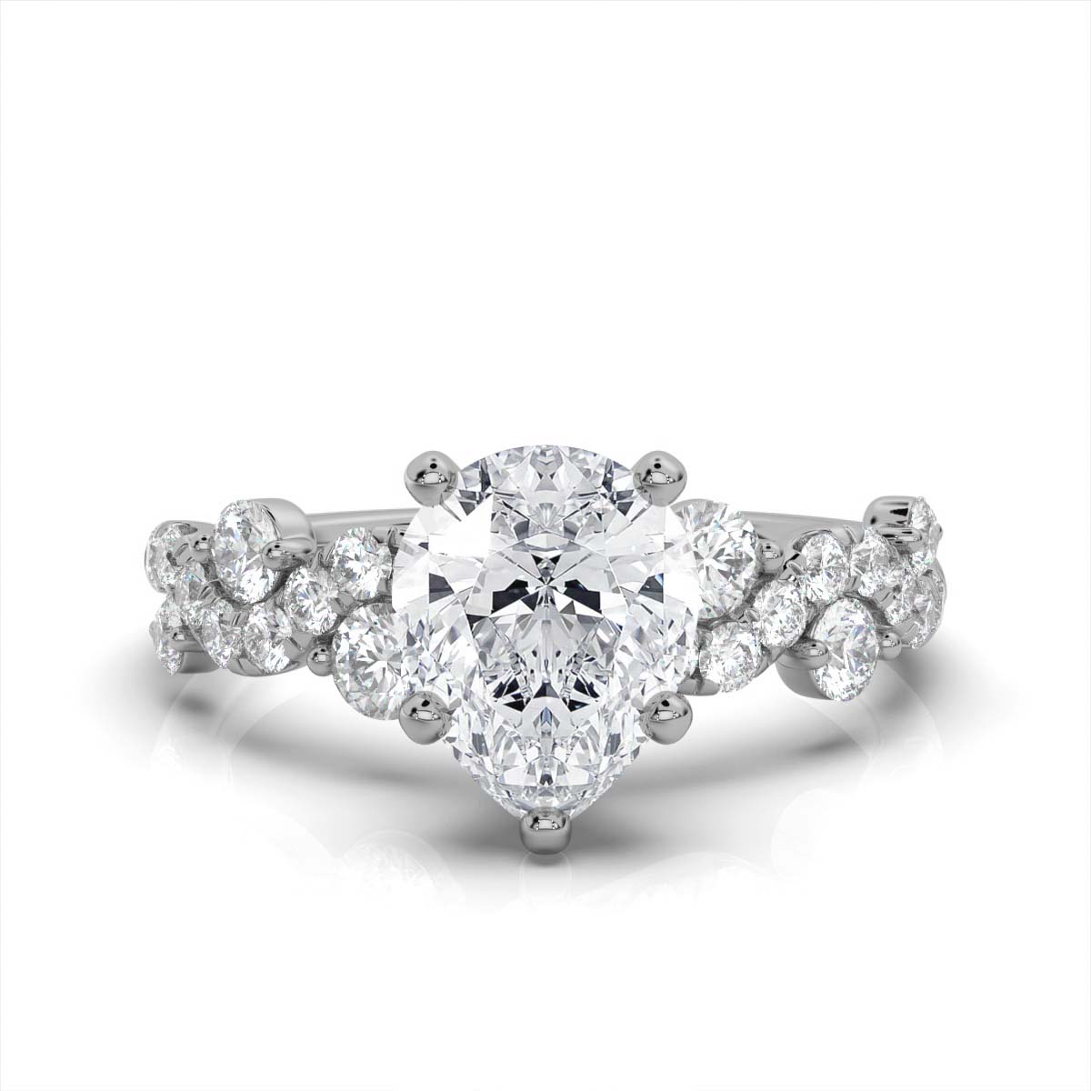 14K White Gold Krinzia Scattered Lab Grown Diamond Ring (2/3 ct. tw)