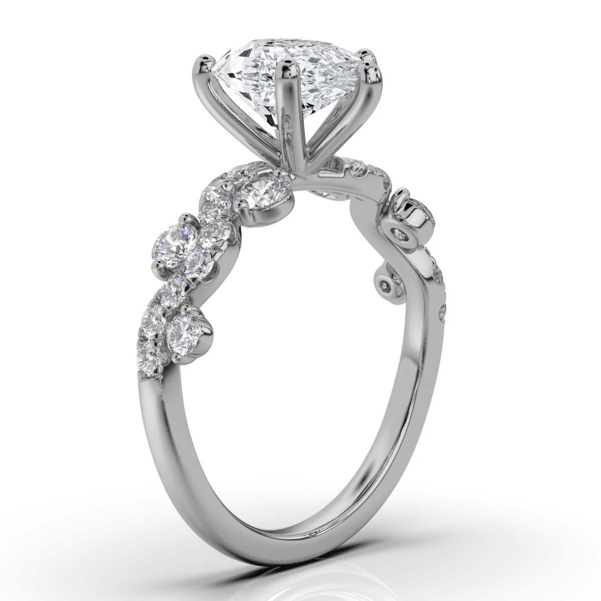 14K White Gold Krinzia Scattered Lab Grown Diamond Ring (2/3 ct. tw)