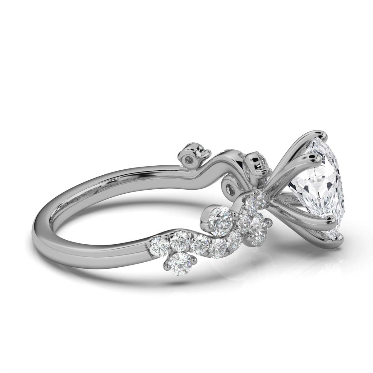 14K White Gold Krinzia Scattered Lab Grown Diamond Ring (2/3 ct. tw)