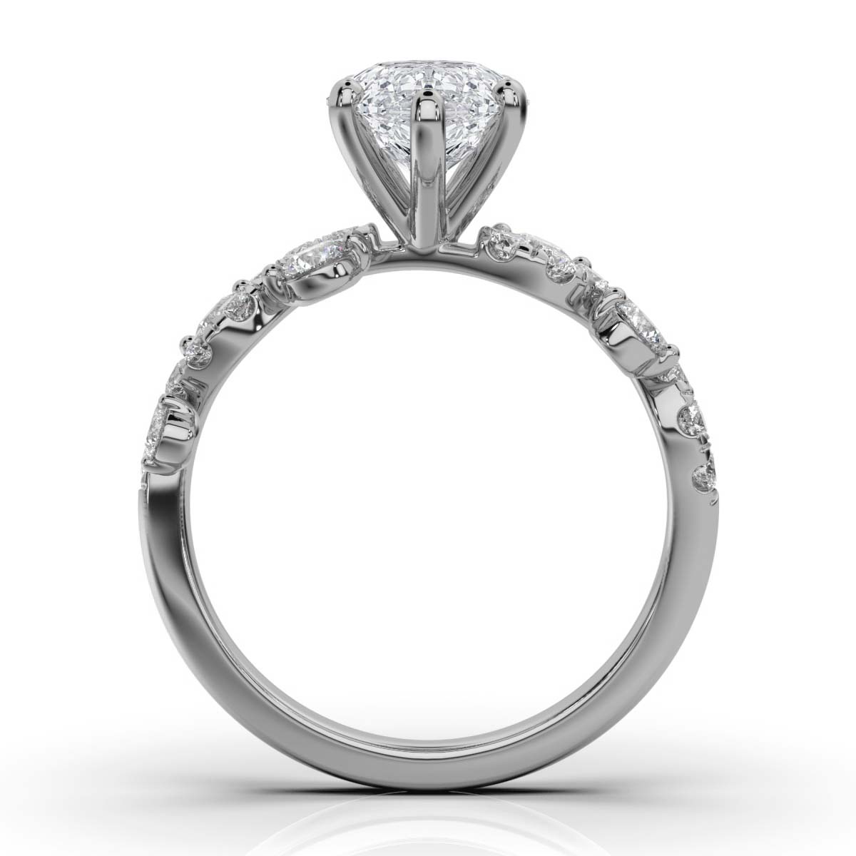 14K White Gold Krinzia Scattered Lab Grown Diamond Ring (2/3 ct. tw)