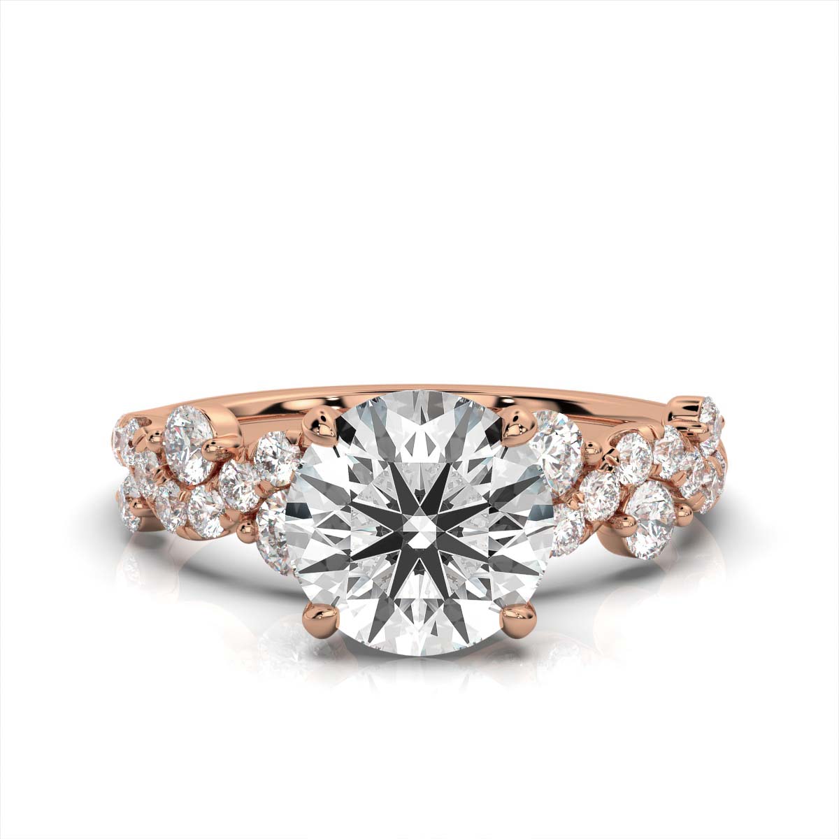 18K Rose Gold Krinzia Scattered Lab Grown Diamond Ring (2/3 ct. tw)