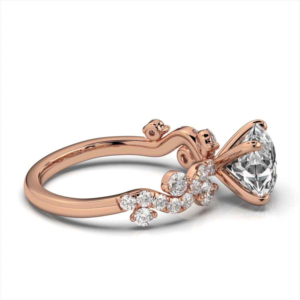 18K Rose Gold Krinzia Scattered Lab Grown Diamond Ring (2/3 ct. tw)