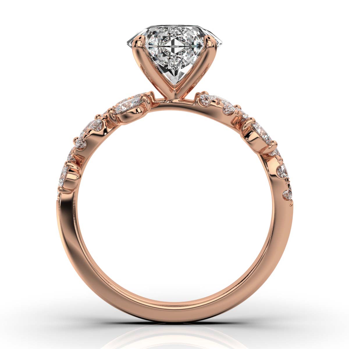 18K Rose Gold Krinzia Scattered Lab Grown Diamond Ring (2/3 ct. tw)