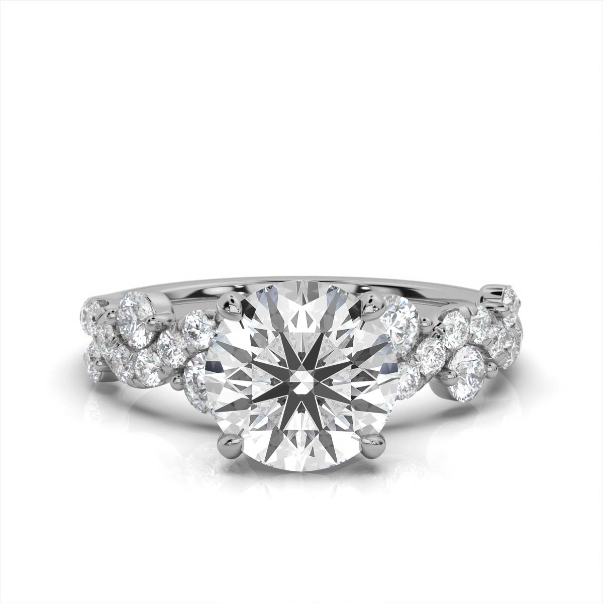 14K White Gold Krinzia Scattered Lab Grown Diamond Ring (2/3 ct. tw)