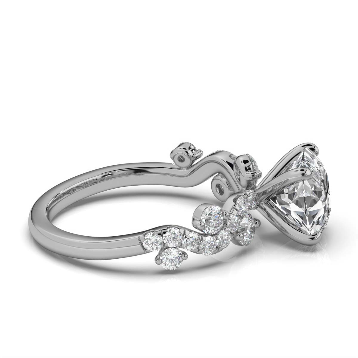 14K White Gold Krinzia Scattered Lab Grown Diamond Ring (2/3 ct. tw)