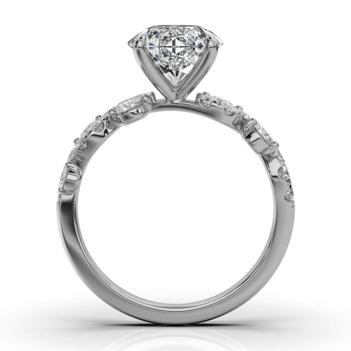 14K White Gold Krinzia Scattered Lab Grown Diamond Ring (2/3 ct. tw)