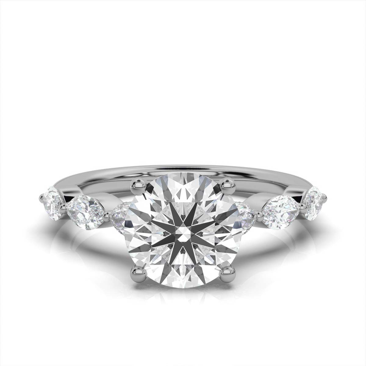 14K White Gold Jazmin Hidden Accents Lab Grown Diamond Ring (4/5 ct. tw)