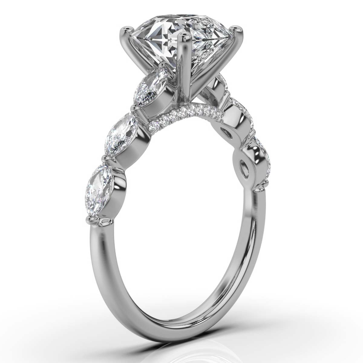 14K White Gold Jazmin Hidden Accents Lab Grown Diamond Ring (4/5 ct. tw)