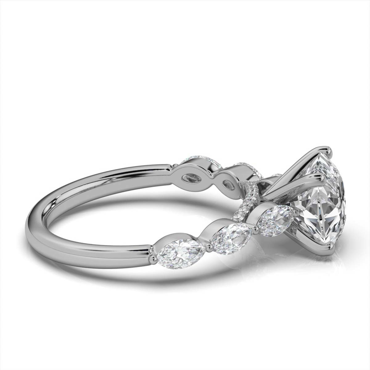 14K White Gold Jazmin Hidden Accents Lab Grown Diamond Ring (4/5 ct. tw)