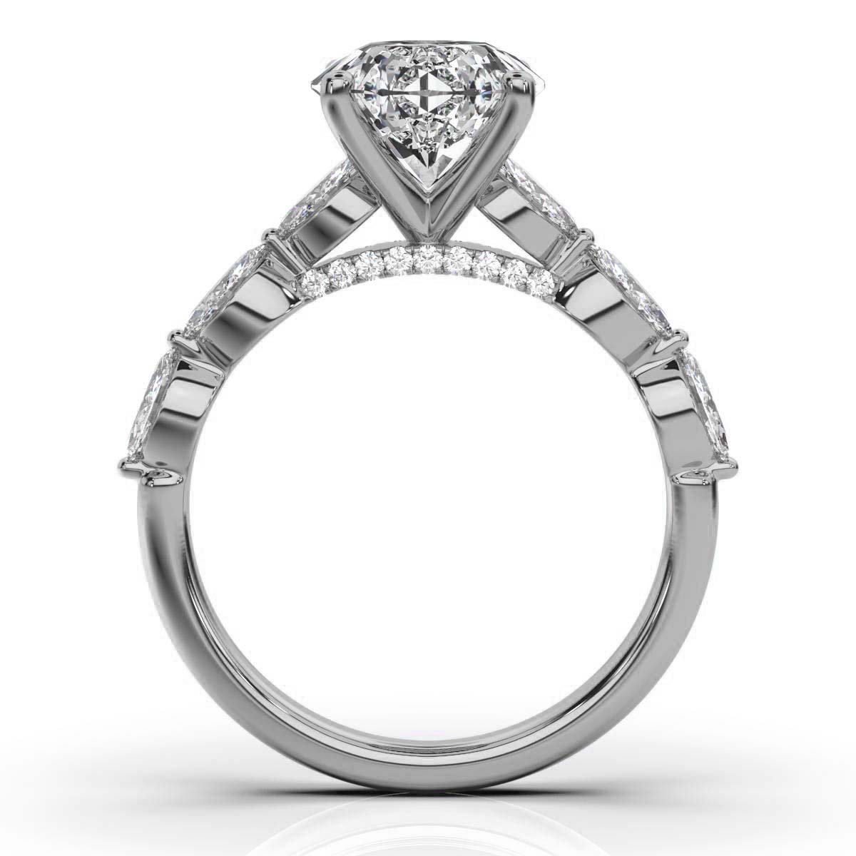 14K White Gold Jazmin Hidden Accents Lab Grown Diamond Ring (4/5 ct. tw)