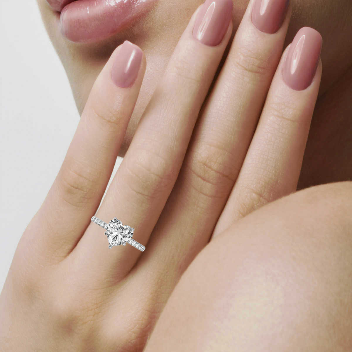 14K White Gold Aurelie Hidden Accents Lab Grown Diamond Ring (2/3 ct. tw)