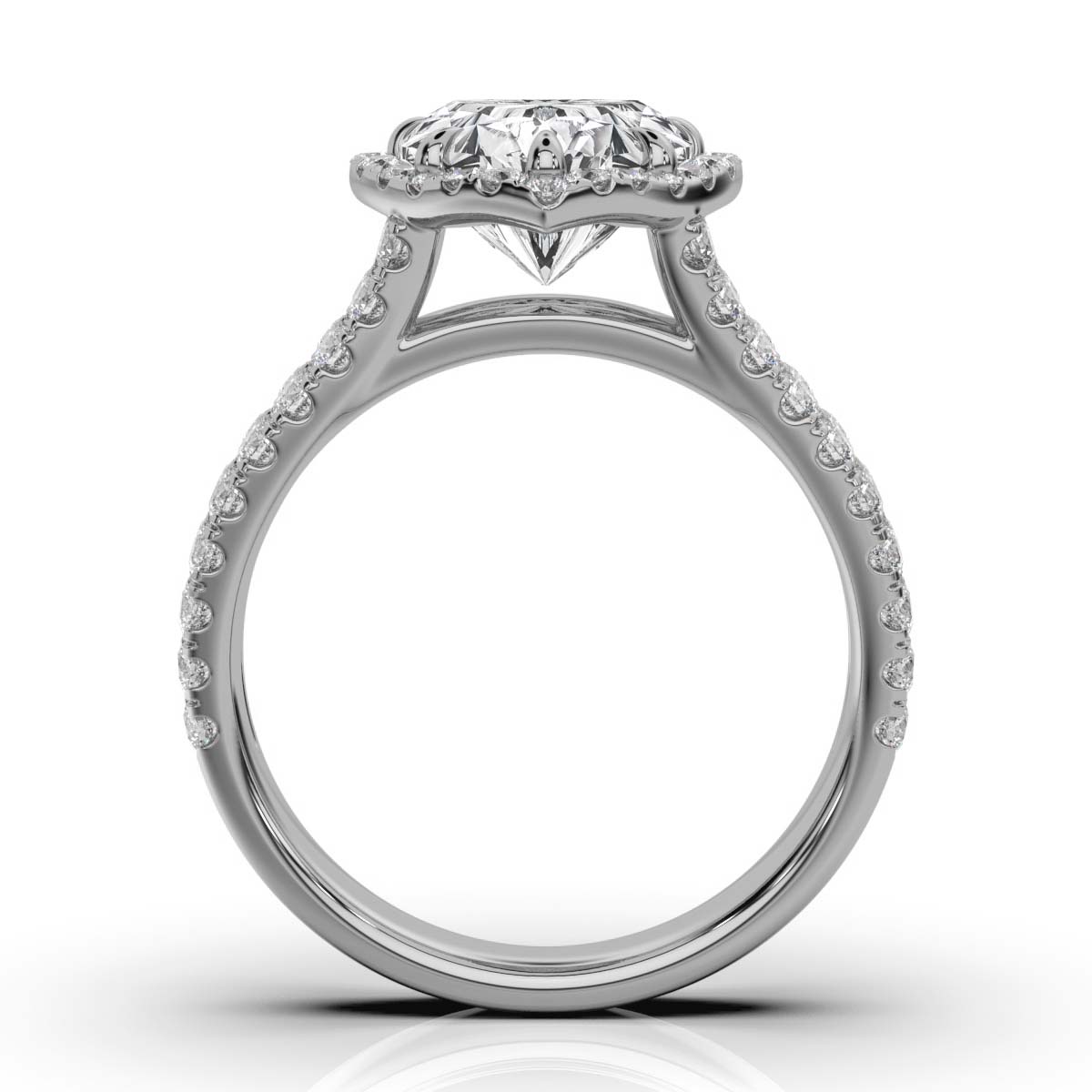14K White Gold Rosa Halo Split Shank Lab Grown Diamond Ring (1/2 ct. tw)