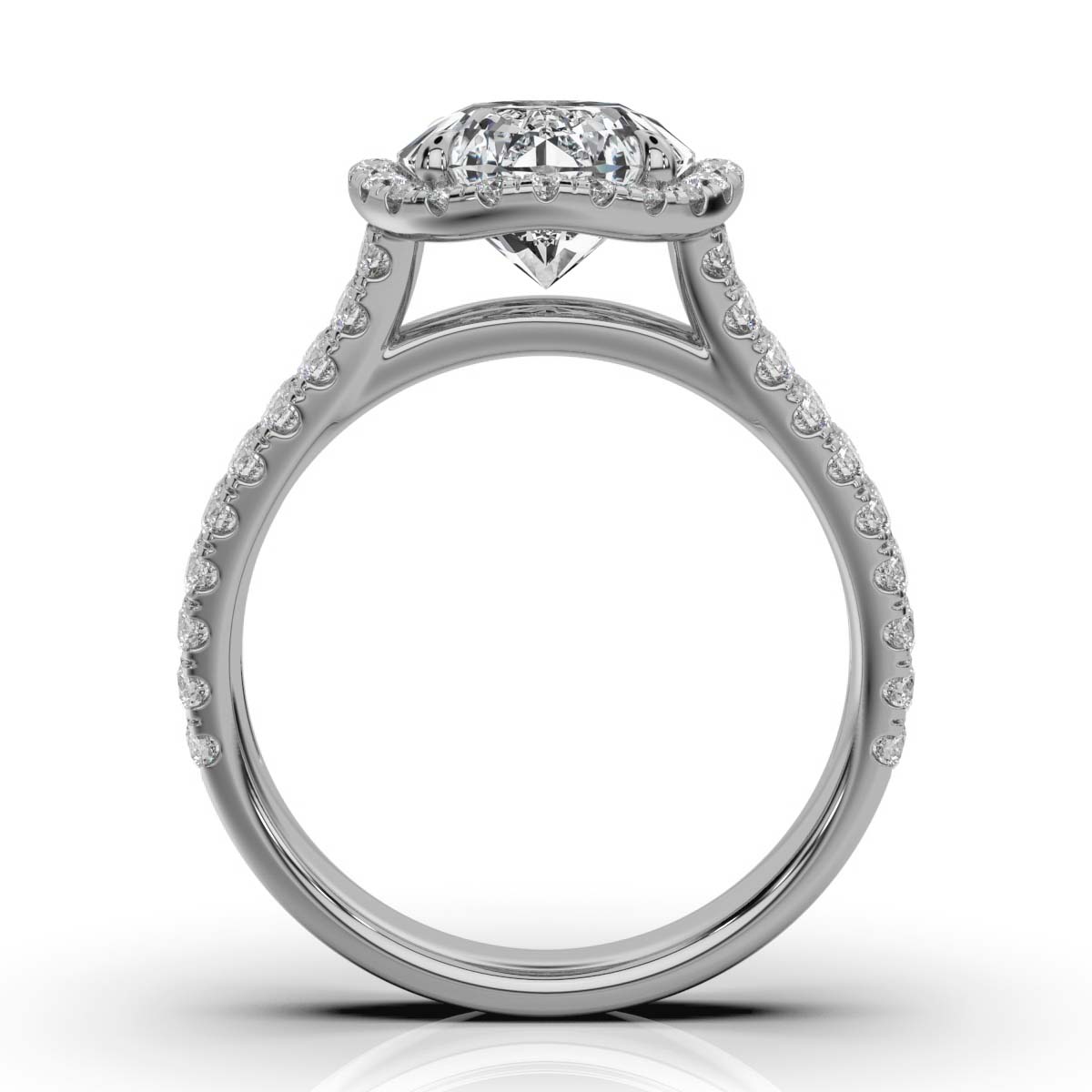 14K White Gold Rosa Halo Split Shank Lab Grown Diamond Ring (1/2 ct. tw)