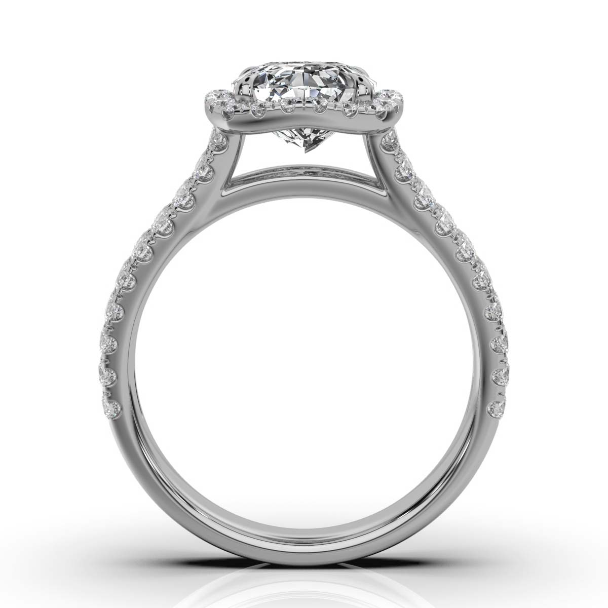 14K White Gold Rosa Halo Split Shank Lab Grown Diamond Ring (1/2 ct. tw)