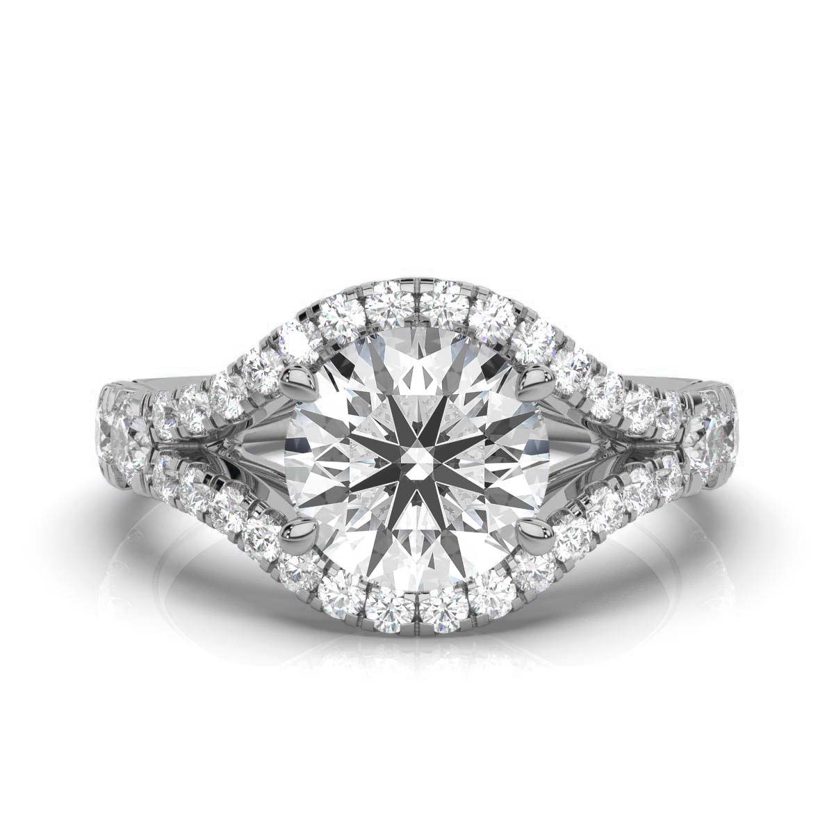 14K White Gold Lorelai Split Shank Lab Grown Diamond Engagement Ring (1 1/20 ct. tw)