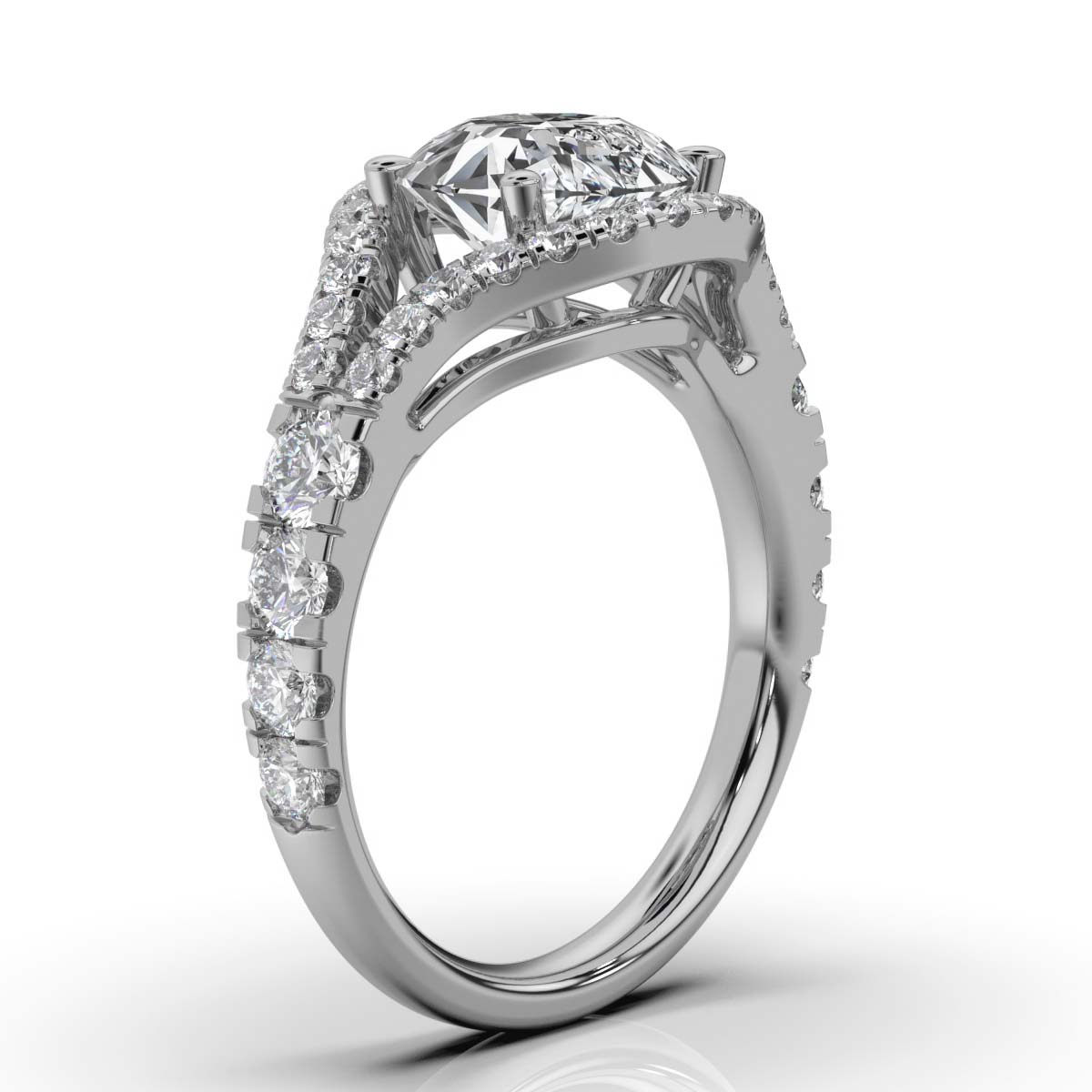14K White Gold Lorelai Split Shank Lab Grown Diamond Engagement Ring (1 1/20 ct. tw)