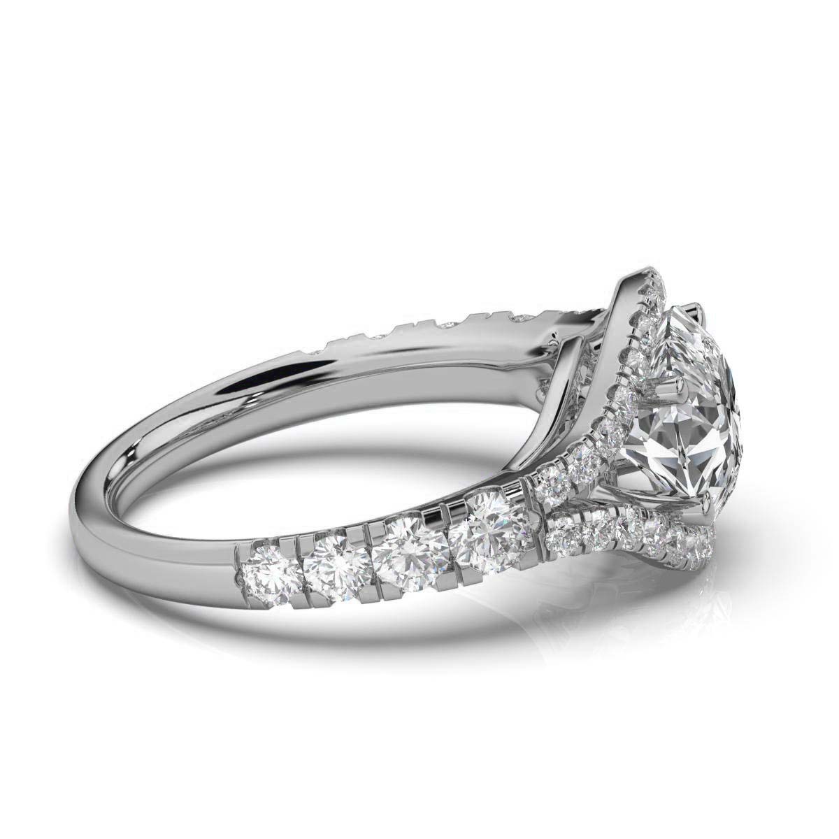14K White Gold Lorelai Split Shank Lab Grown Diamond Engagement Ring (1 1/20 ct. tw)